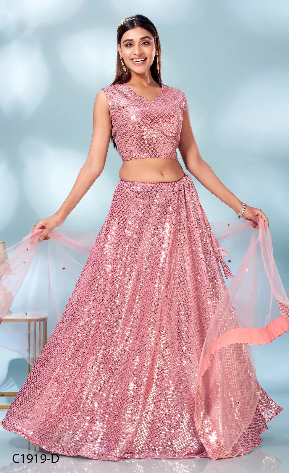 Party Wear Fancy Embroidery Work Lehenga D.No C-1919 - Anant Exports