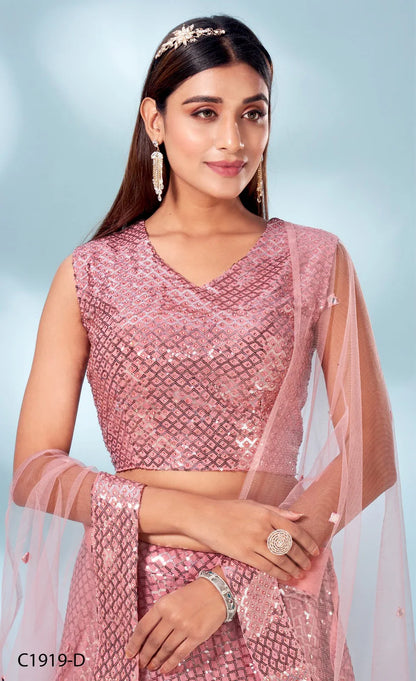Party Wear Fancy Embroidery Work Lehenga D.No C-1919 - Anant Exports