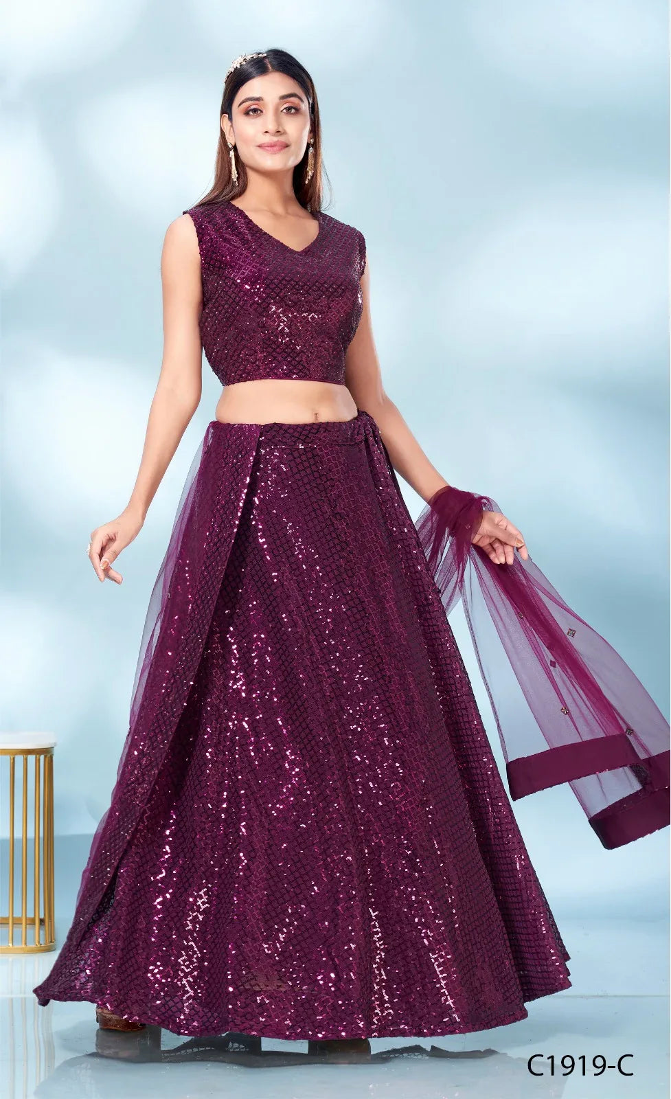 Party Wear Fancy Embroidery Work Lehenga D.No C-1919 - Anant Exports