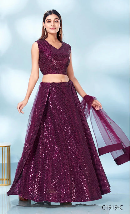 Party Wear Fancy Embroidery Work Lehenga D.No C-1919 - Anant Exports