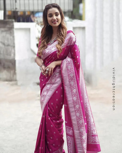 Designer Fancy Lichi Silk Saree