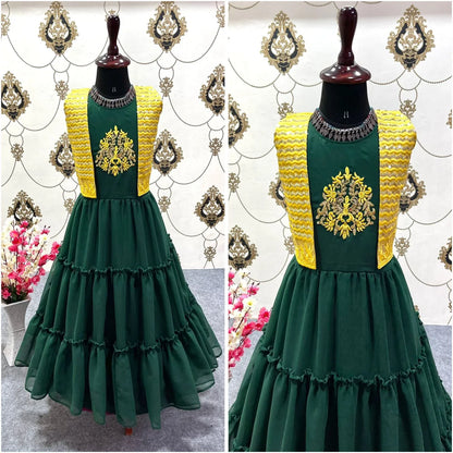 FANCY EMBROIDERY WORK GOWN WITH JACKET D.NO 120 - Anant Exports