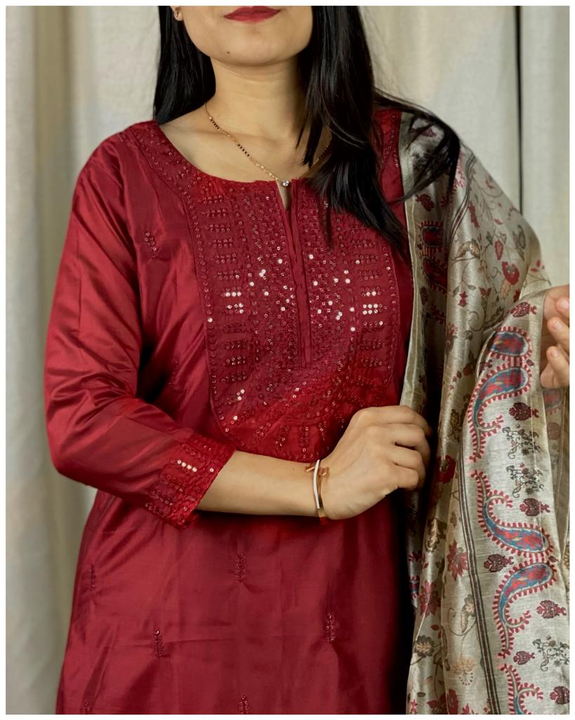 Party Wear Fancy Cotton Silk stunning Suit