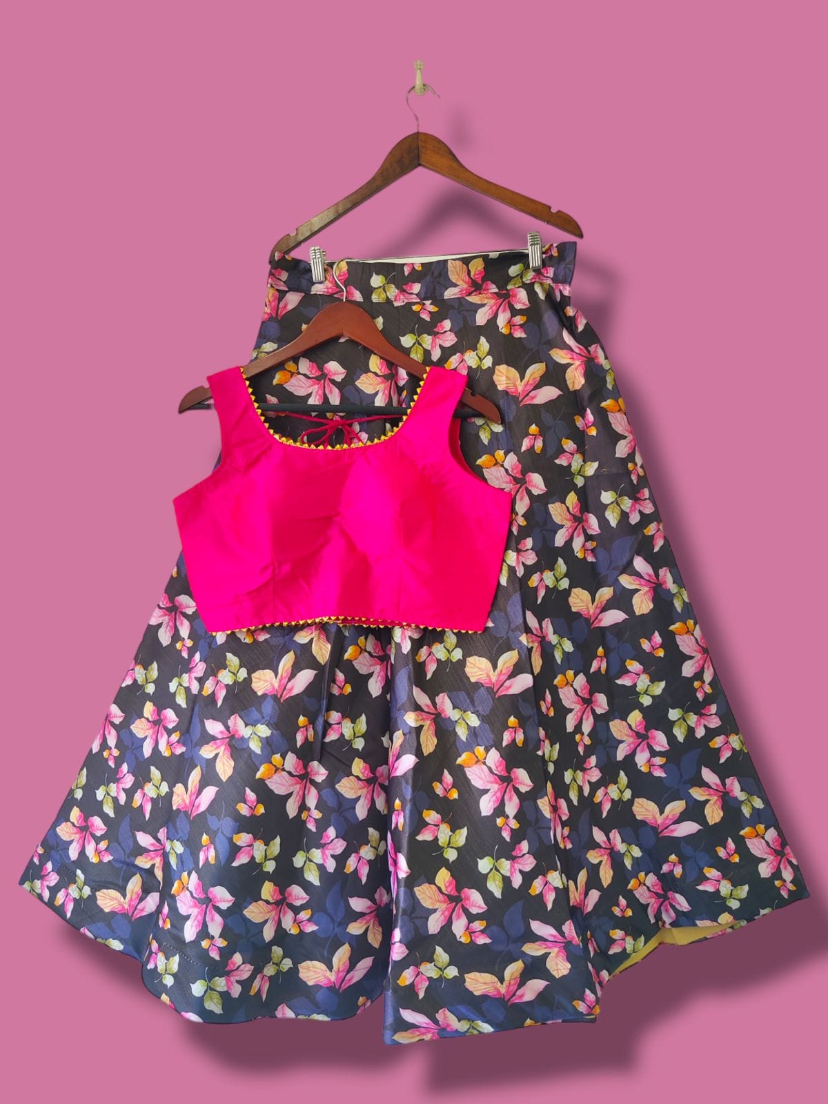 Traditional Aesthetic Floral Crop-Top Lehenga Choli