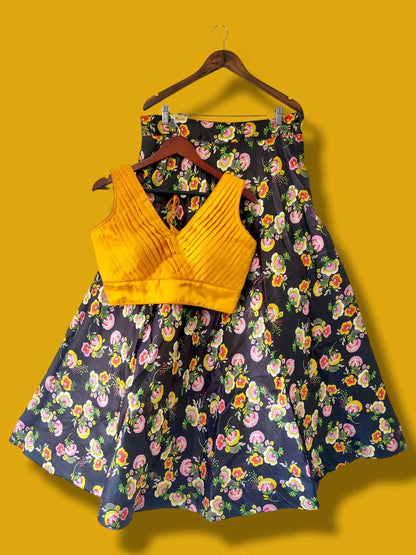 Traditional Aesthetic Floral Crop-Top Lehenga Choli - Anant Exports
