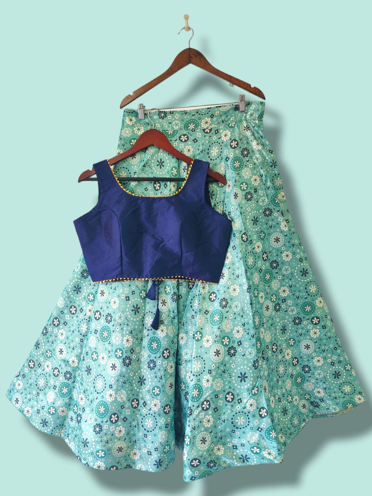 Traditional Aesthetic Floral Crop-Top Lehenga Choli