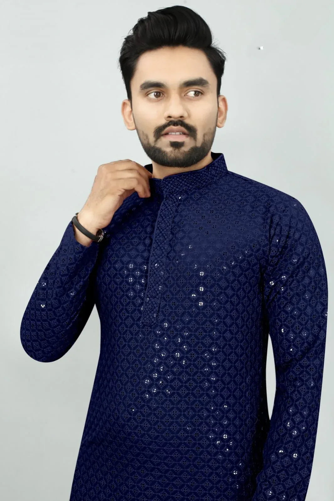 Traditional Chikan Work Kurta Pajama - Anant Exports