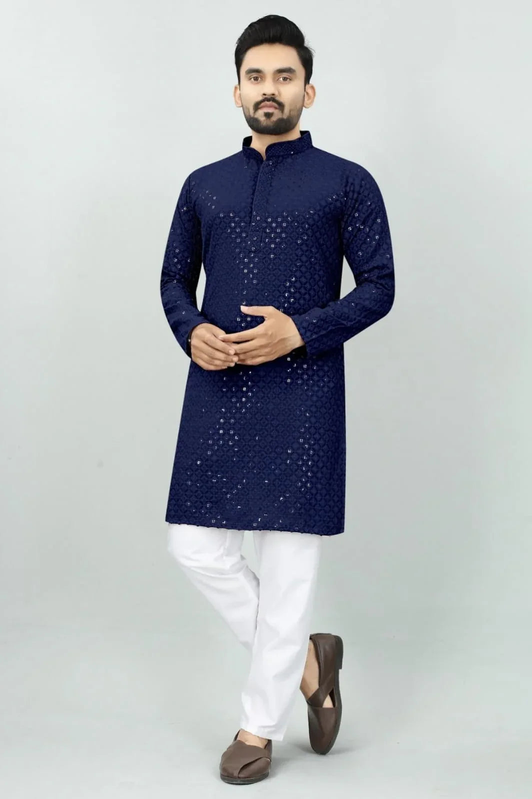 Traditional Chikan Work Kurta Pajama - Anant Exports