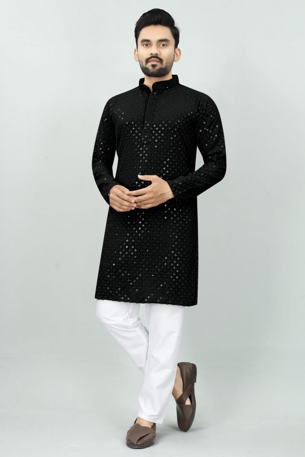 Traditional Chikan Work Kurta Pajama