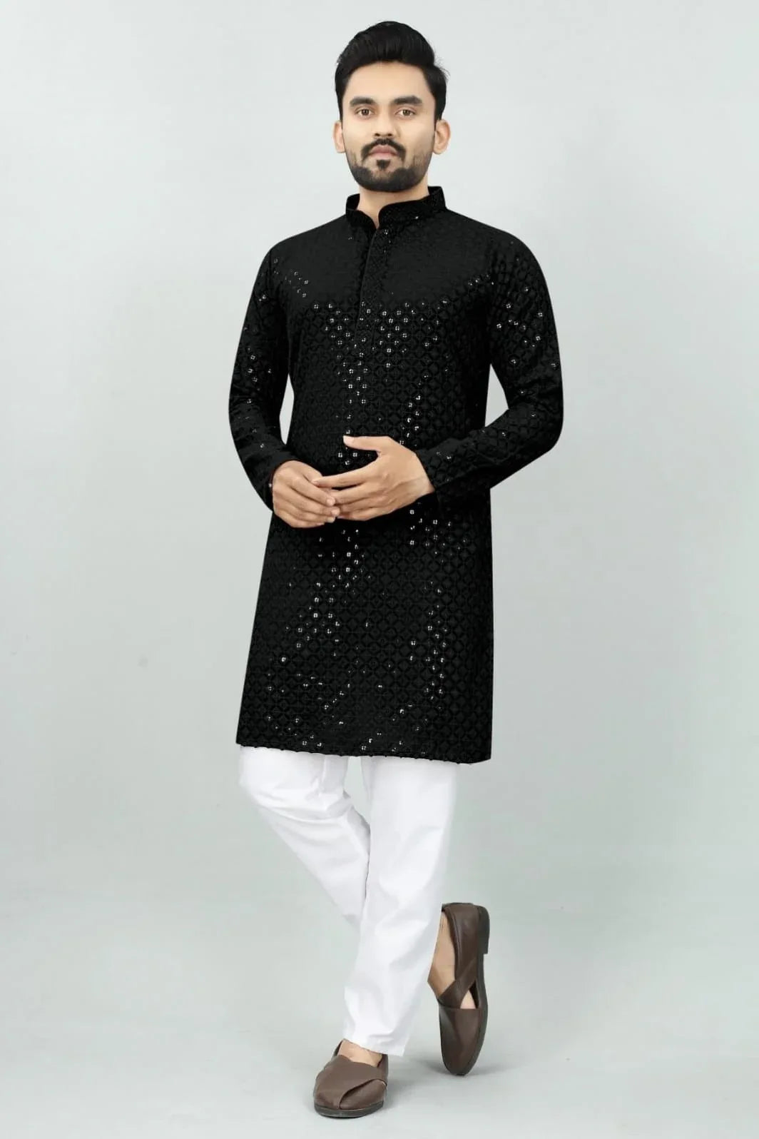 Traditional Chikan Work Kurta Pajama - Anant Exports