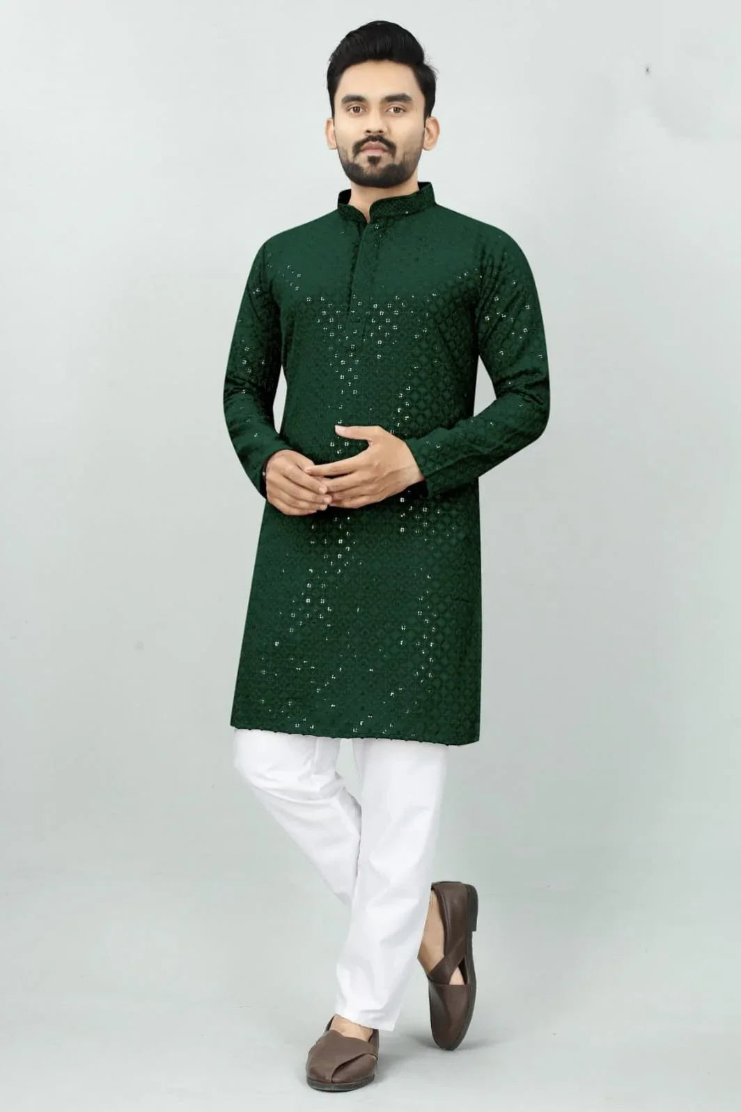 Traditional Chikan Work Kurta Pajama - Anant Exports