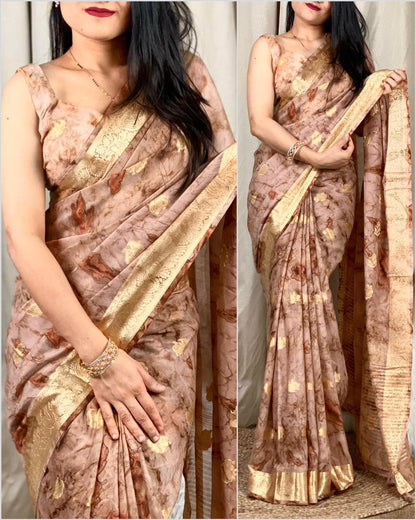 Party Wear Beautiful Cotton Jacquard Saree - Anant Exports