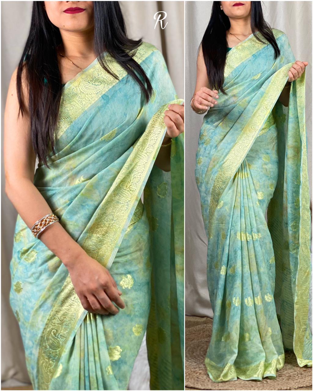 Party Wear Beautiful Cotton Jacquard Saree