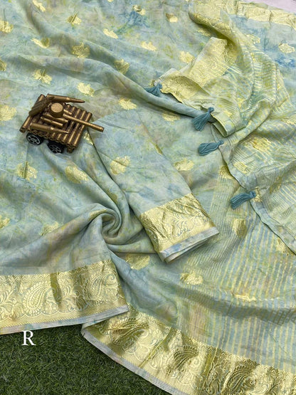 Party Wear Beautiful Cotton Jacquard Saree - Anant Exports