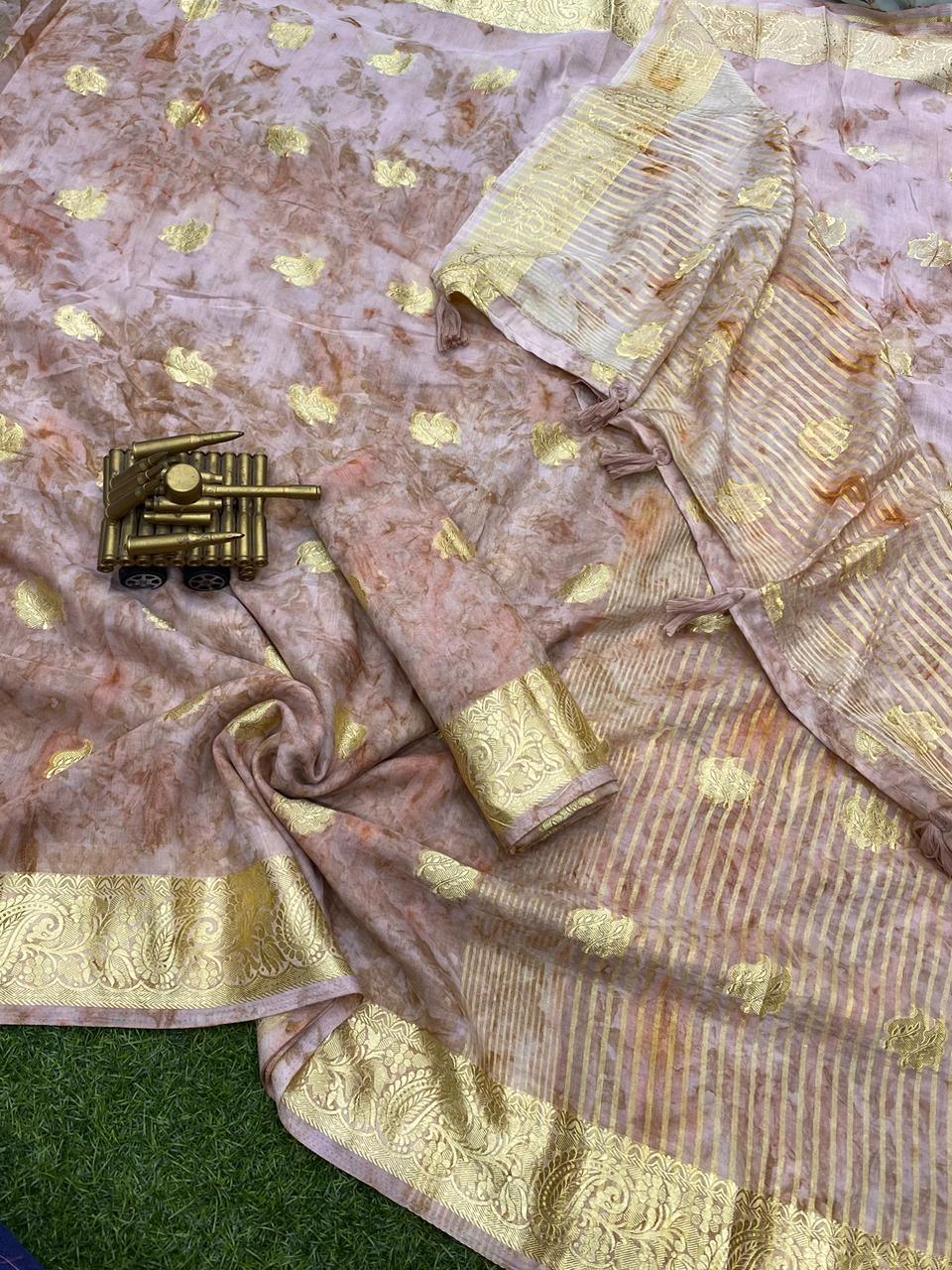 Party Wear Beautiful Cotton Jacquard Saree - Anant Exports