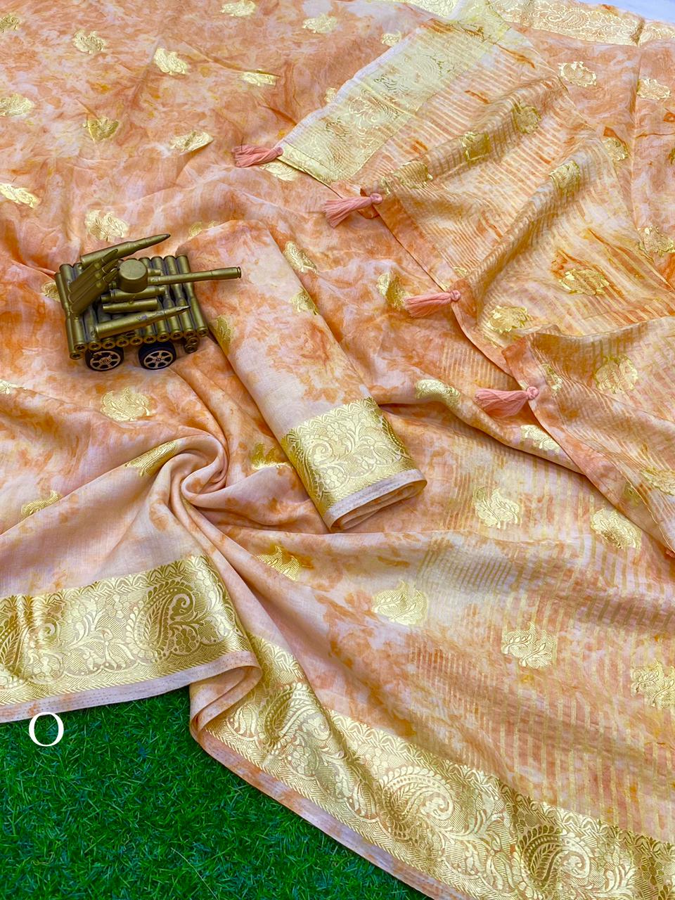 Party Wear Beautiful Cotton Jacquard Saree