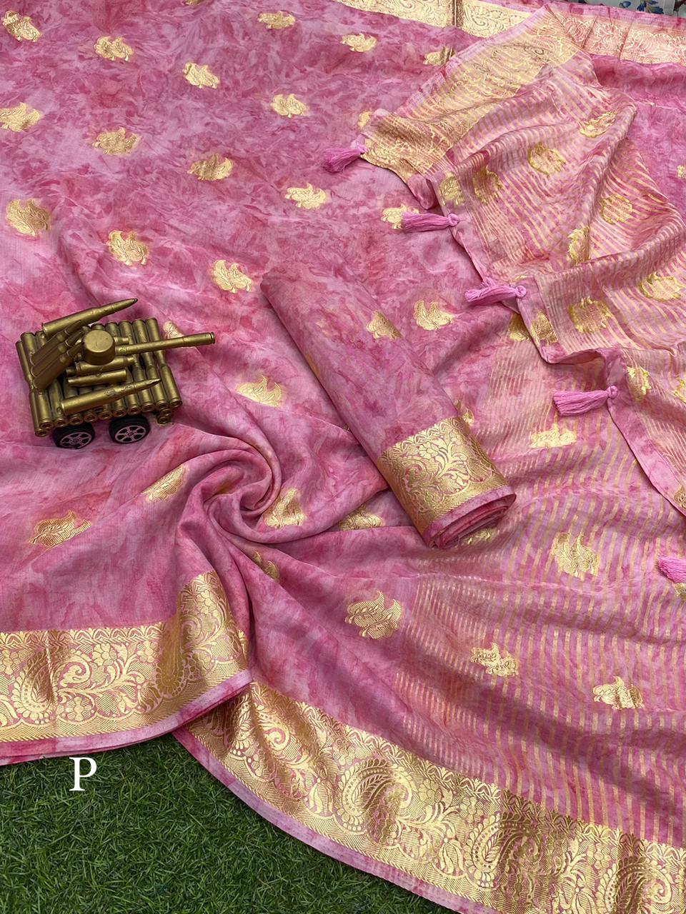 Party Wear Beautiful Cotton Jacquard Saree