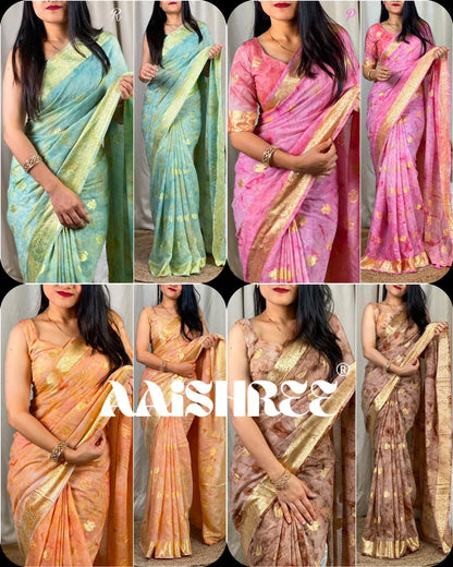 Party Wear Beautiful Cotton Jacquard Saree - Anant Exports