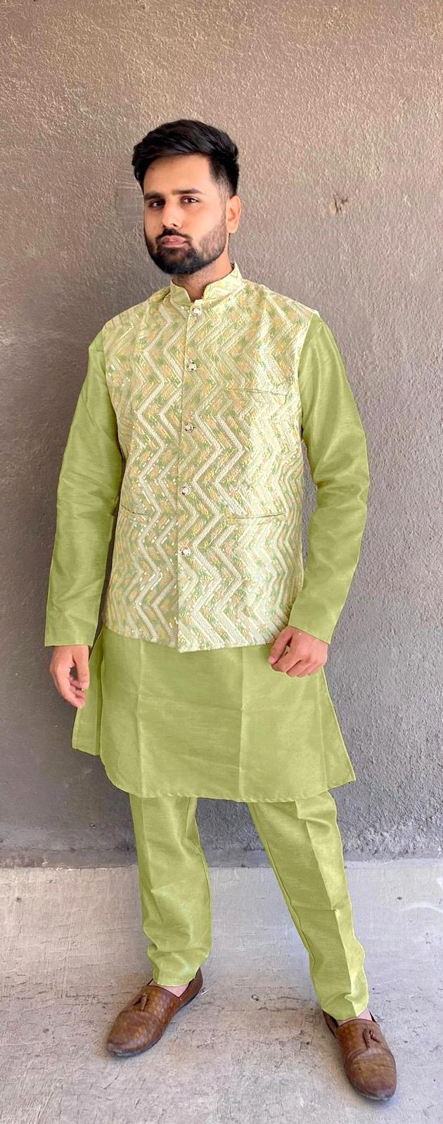 Manyavar Traditional Wear Kurta Pajama With Koti - Anant Exports