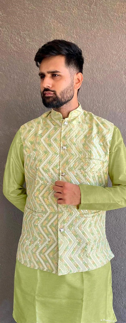 Manyavar Traditional Wear Kurta Pajama With Koti - Anant Exports