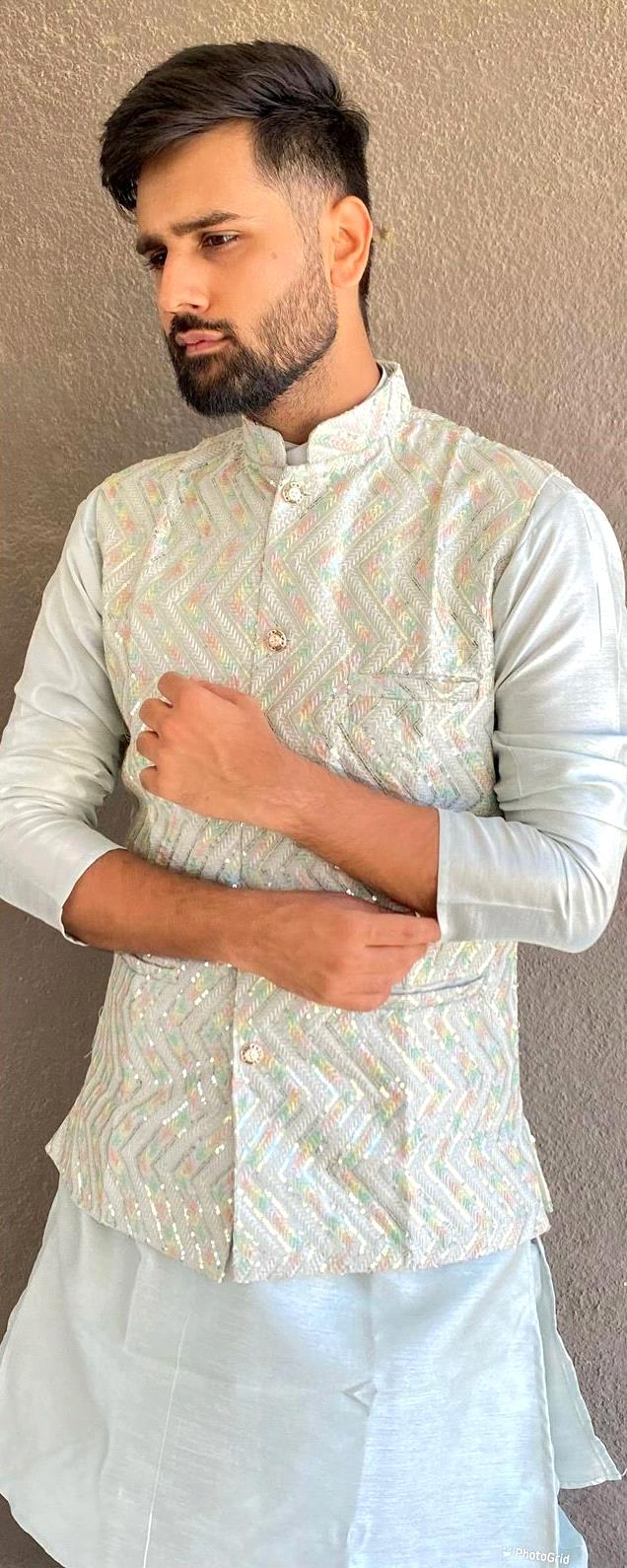 Manyavar Traditional Wear Kurta Pajama With Koti