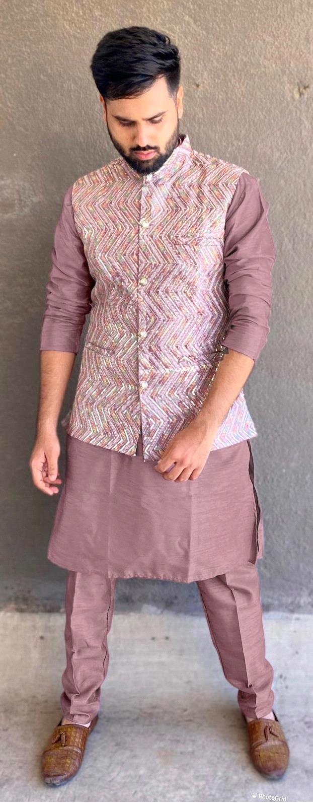 Manyavar Traditional Wear Kurta Pajama With Koti