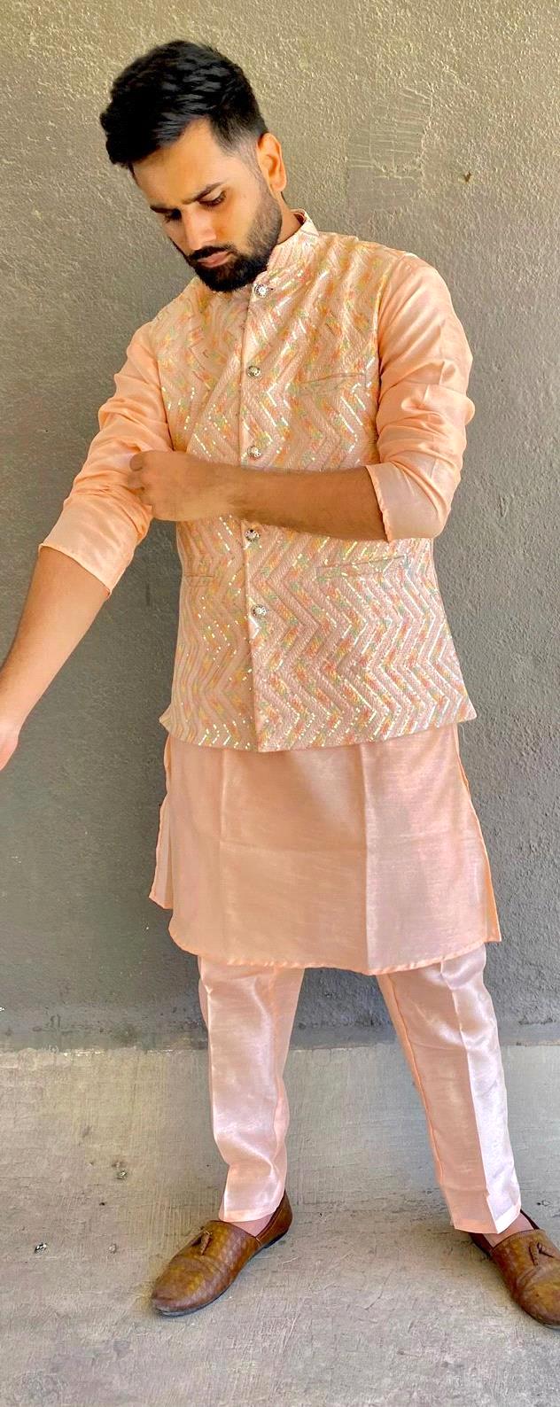 Manyavar Traditional Wear Kurta Pajama With Koti