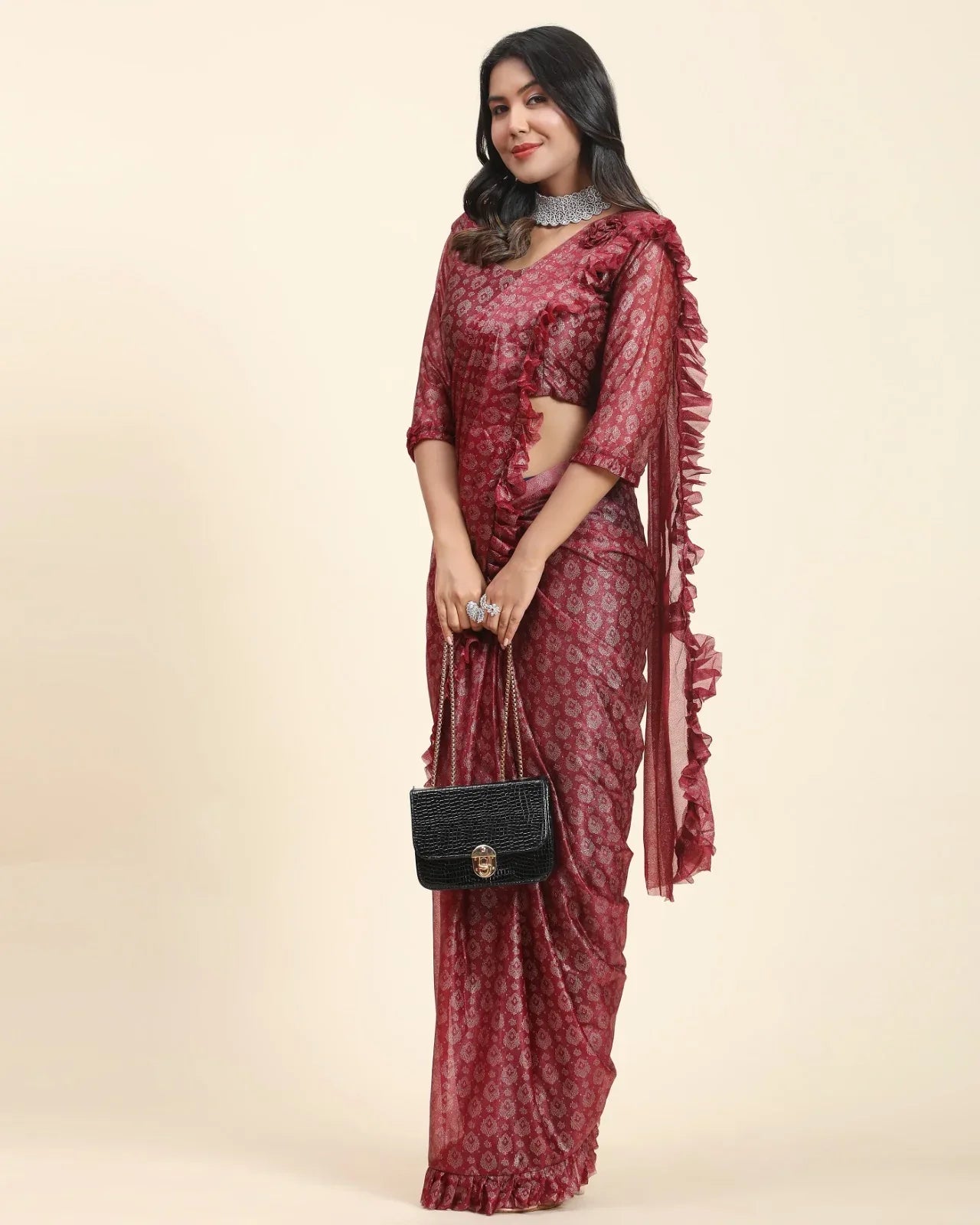 FANCY READYMADE SAREE D.NO 101012 