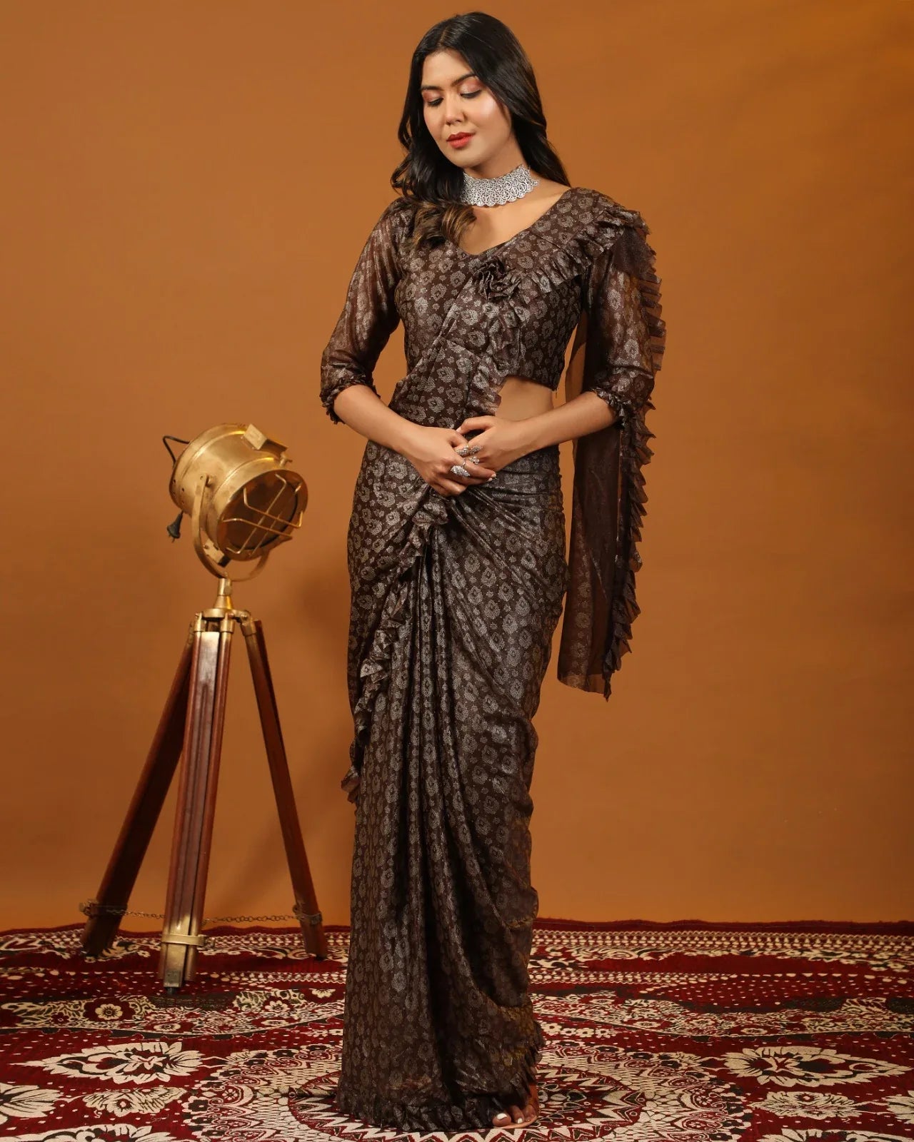 FANCY READYMADE SAREE D.NO 101012 - Anant Exports