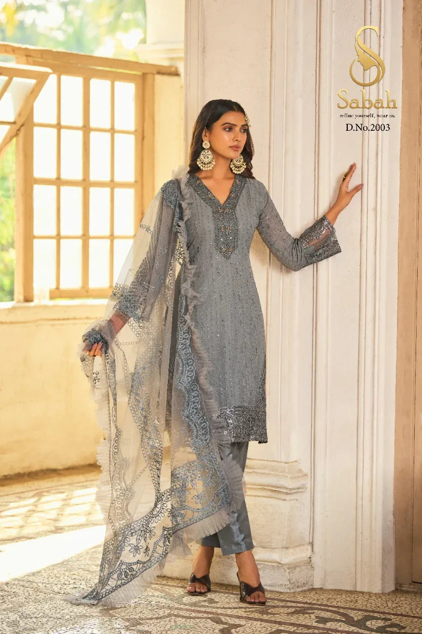 SABAH BEGUM HEAVY FAUX GEORGETTE SALWAR SUIT D.NO 2003 - Anant Exports