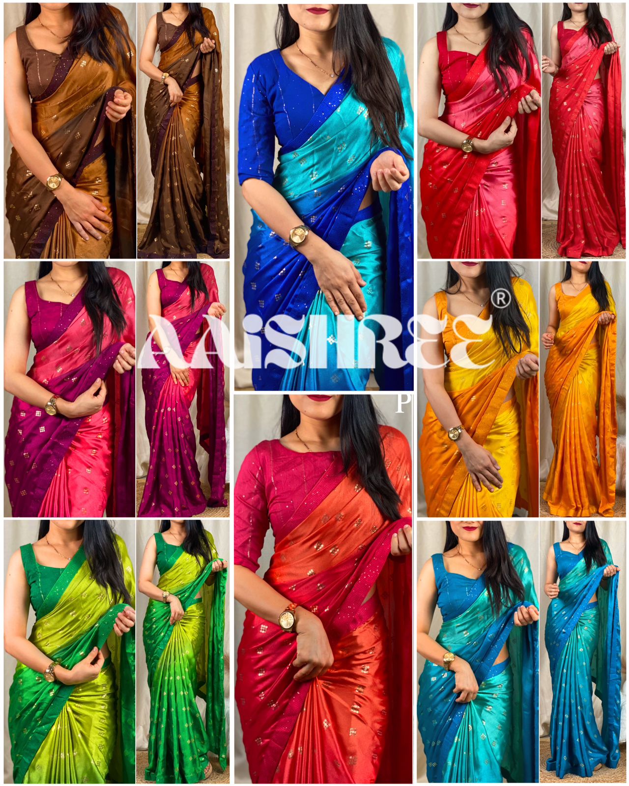 Party Wear Moss Silk Padding Saree