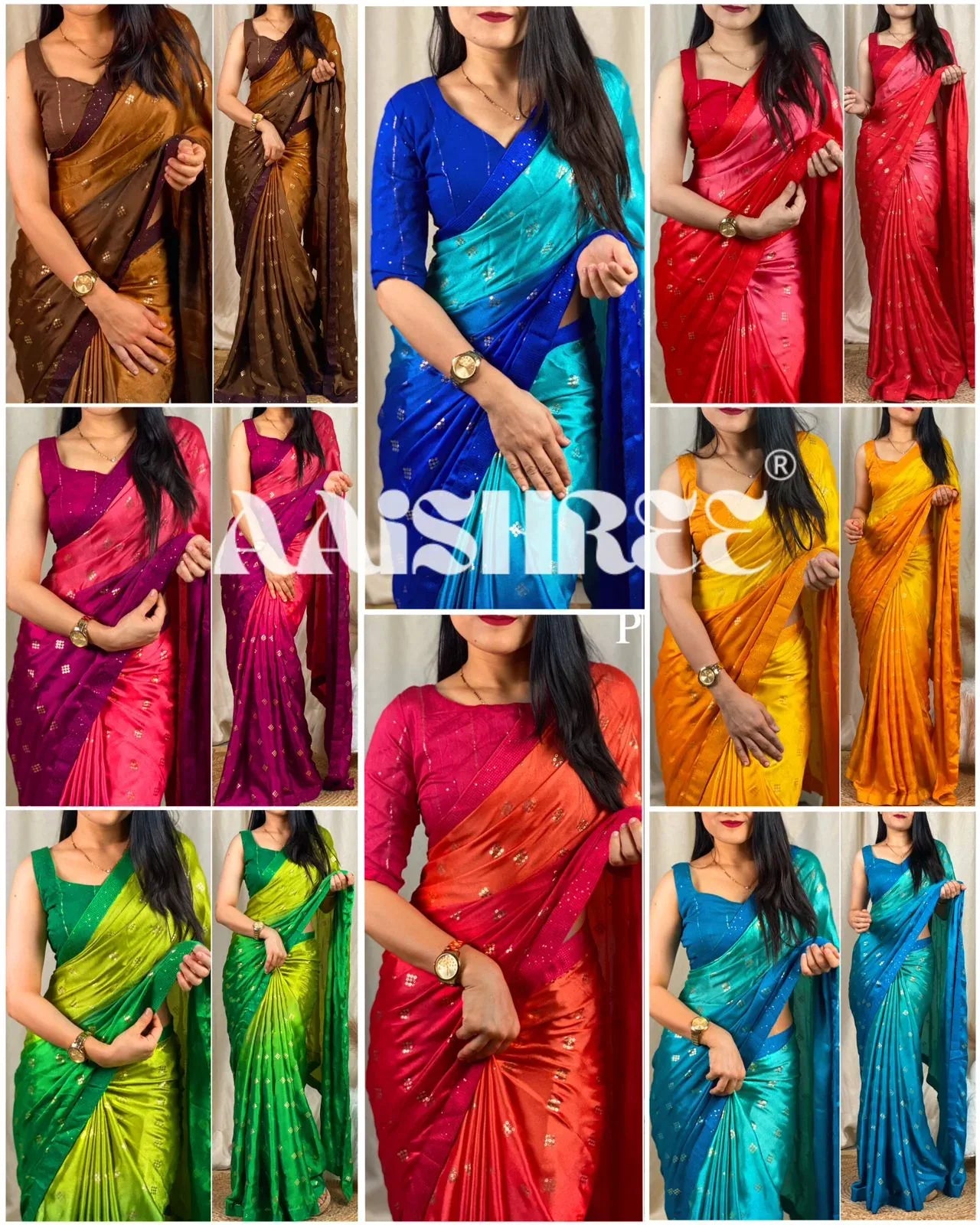 Party Wear Moss Silk Padding Saree - Anant Exports