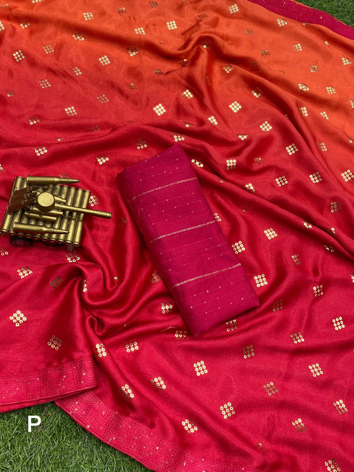 Party Wear Moss Silk Padding Saree - Anant Exports