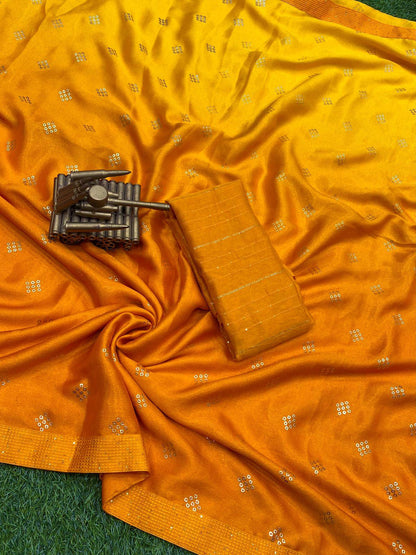 Party Wear Moss Silk Padding Saree - Anant Exports