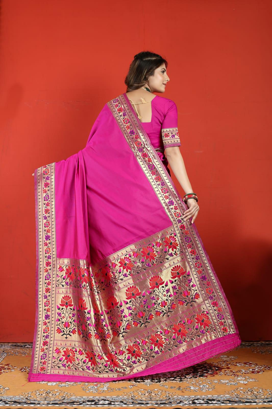 Fancy Occasion Wear Paithani Soft Silk Saree - Anant Exports
