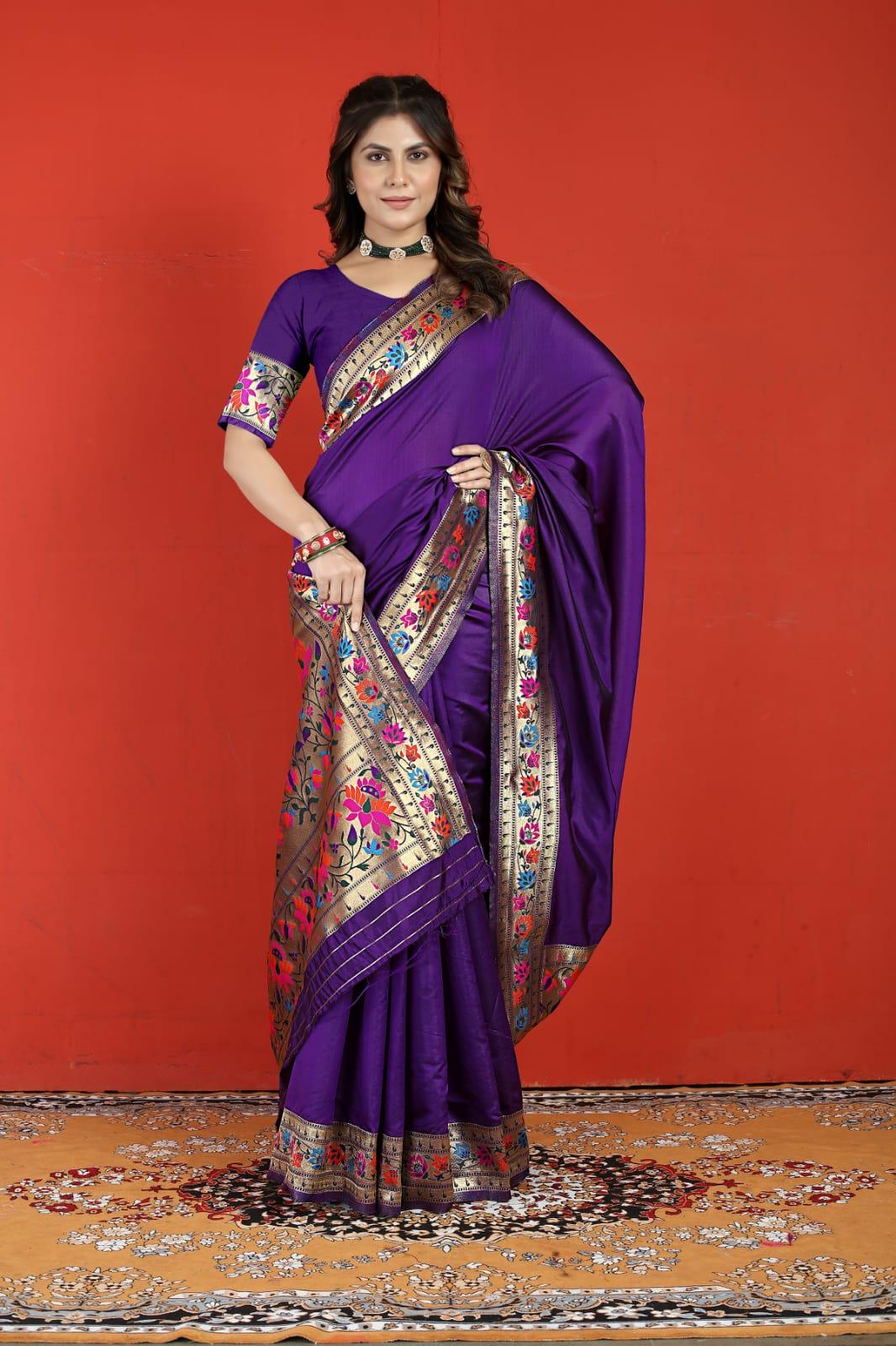 Fancy Occasion Wear Paithani Soft Silk Saree - Anant Exports