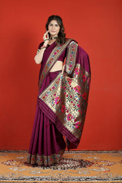 Fancy Occasion Wear Paithani Soft Silk Saree - Anant Exports