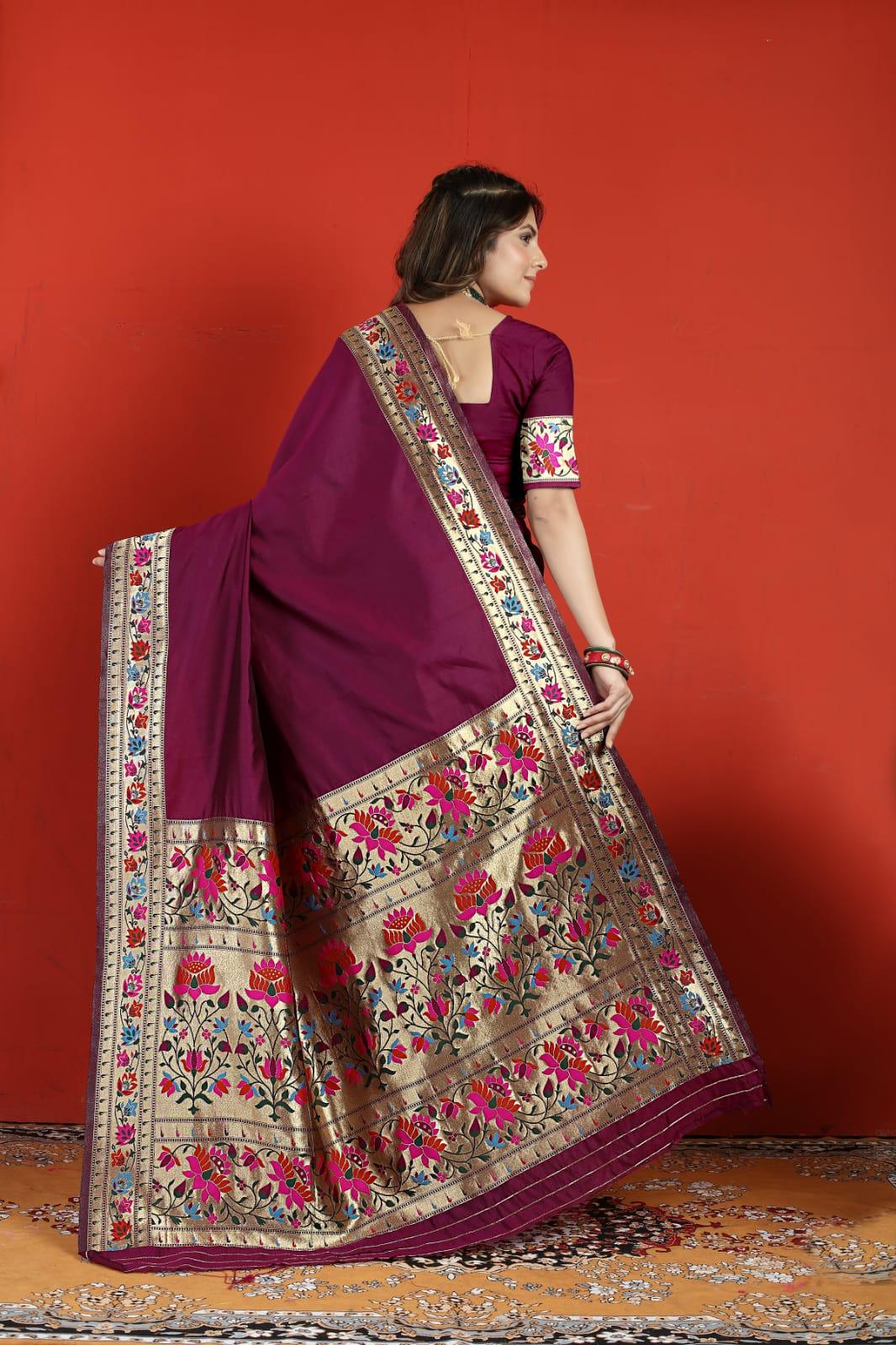 Fancy Occasion Wear Paithani Soft Silk Saree - Anant Exports