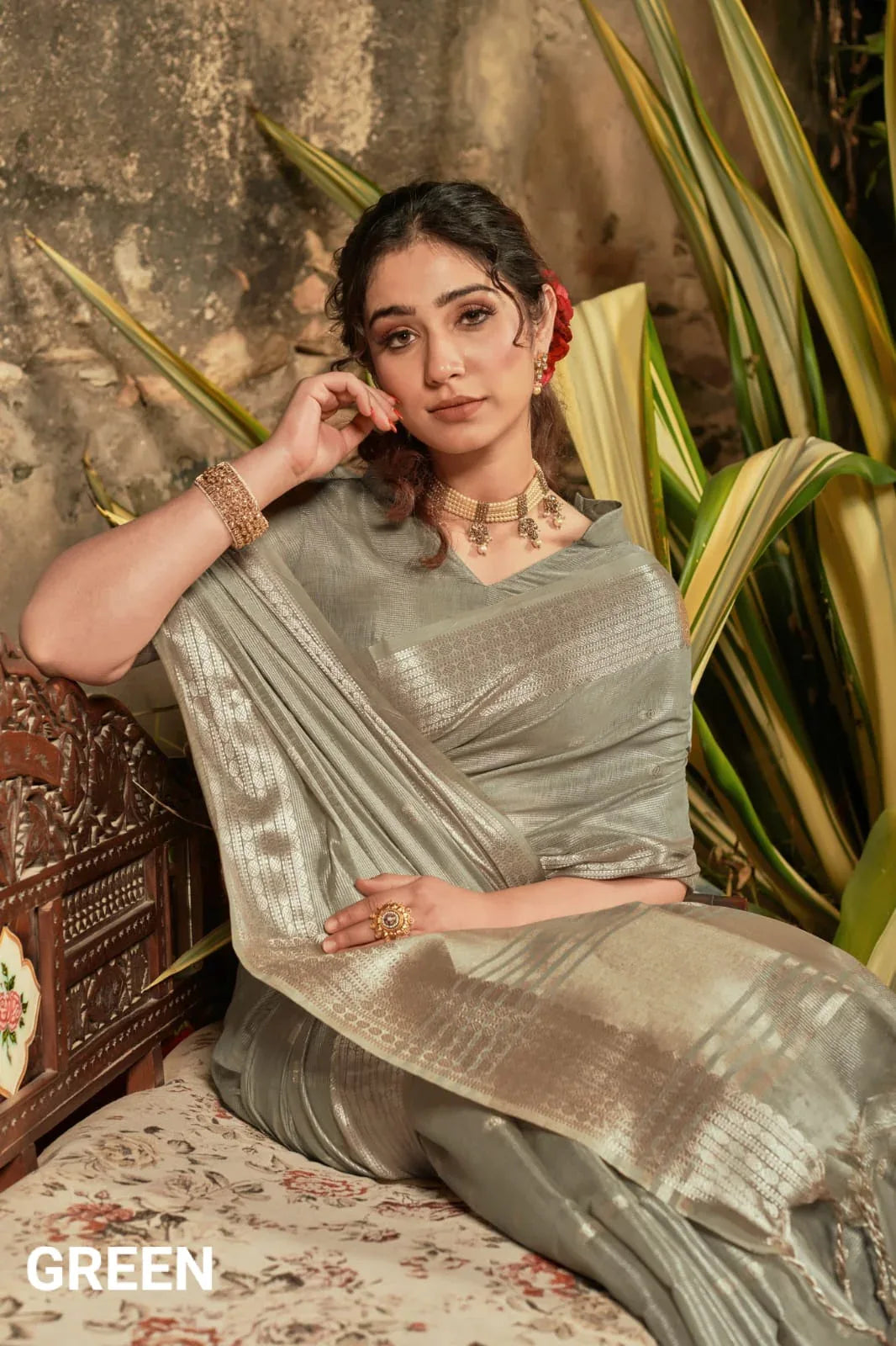 Fancy Tissue Silk Weaving Saree - Anant Exports