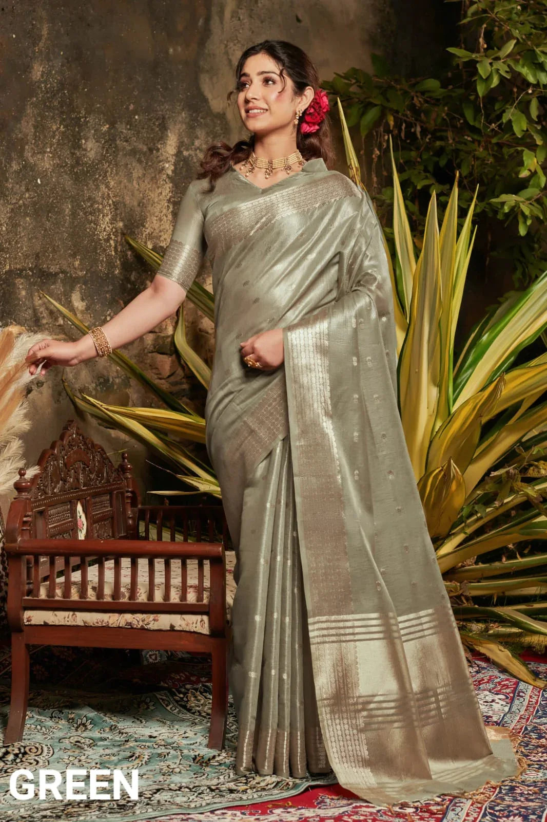 Fancy Tissue Silk Weaving Saree - Anant Exports