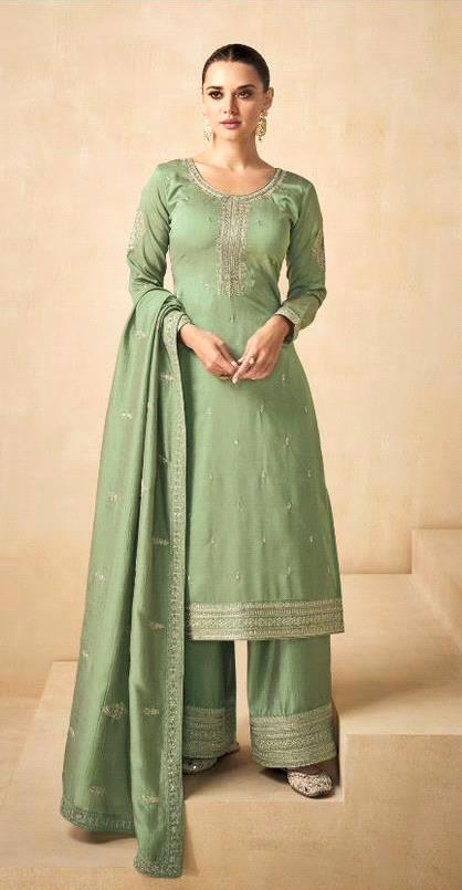 AASHIRWAD NEEDLE PREMIUM SILK SALWAR SUIT D.NO 9558