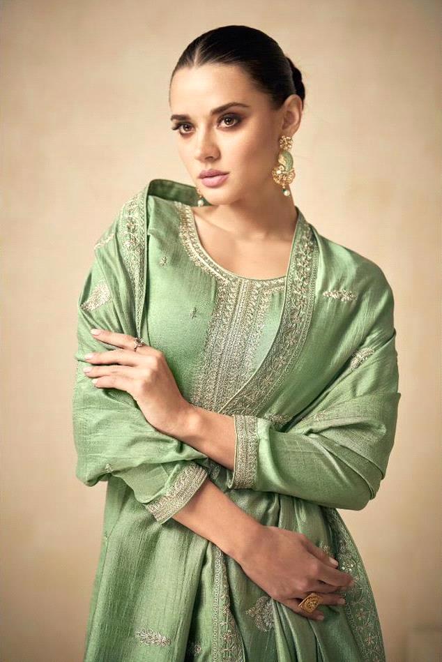 AASHIRWAD NEEDLE PREMIUM SILK SALWAR SUIT D.NO 9558