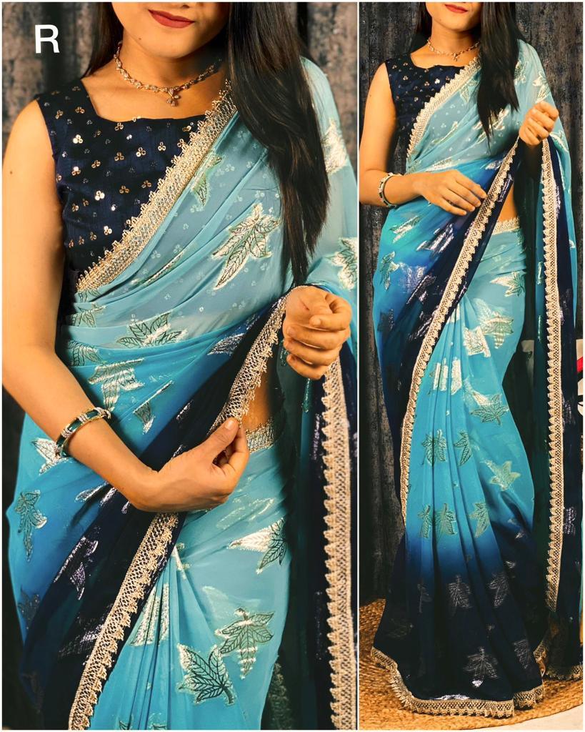 Party Wear Georgette Padding Saree - Anant Exports