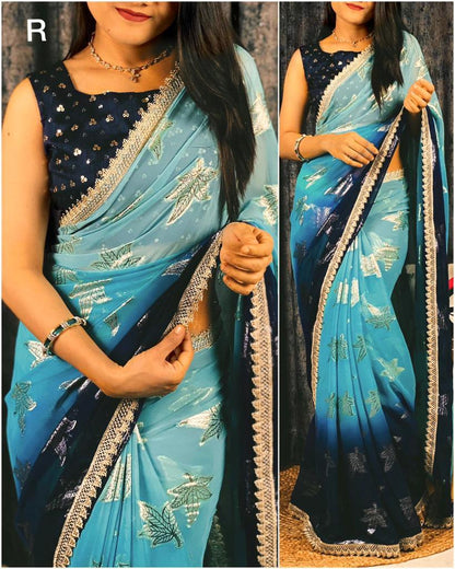 Party Wear Georgette Padding Saree - Anant Exports
