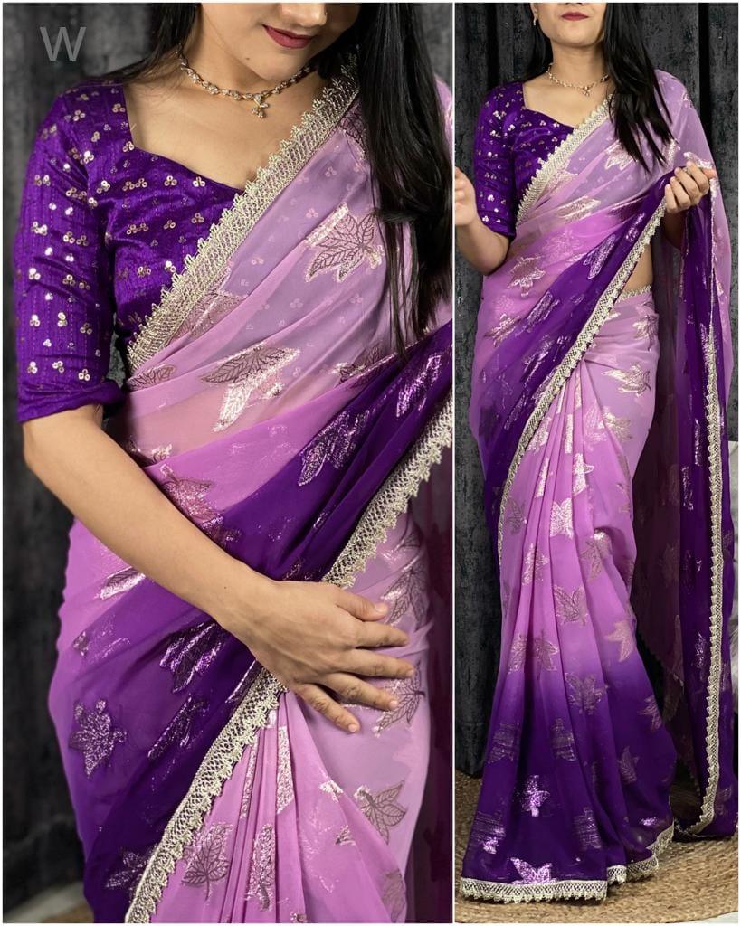Party Wear Georgette Padding Saree - Anant Exports