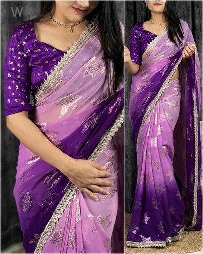 Party Wear Georgette Padding Saree - Anant Exports