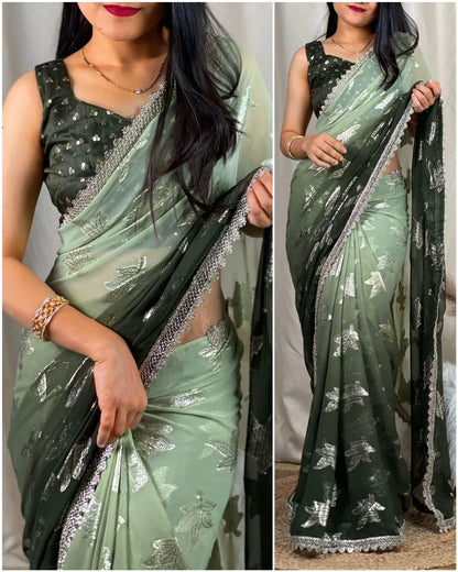 Party Wear Georgette Padding Saree - Anant Exports