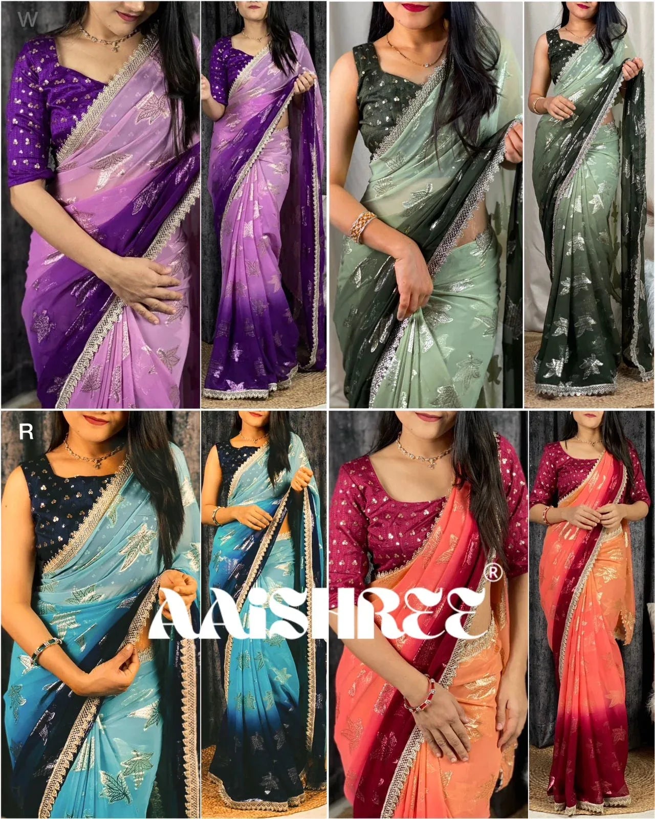 Party Wear Georgette Padding Saree - Anant Exports