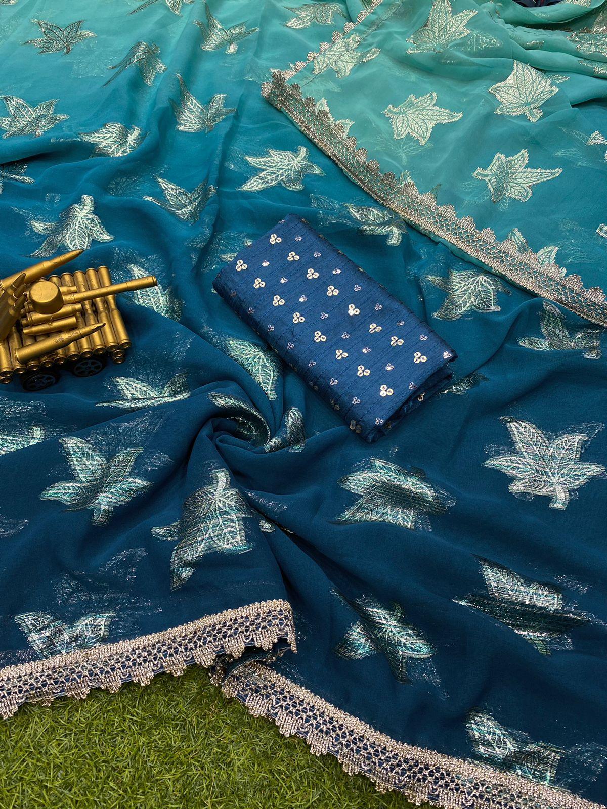 Party Wear Georgette Padding Saree - Anant Exports