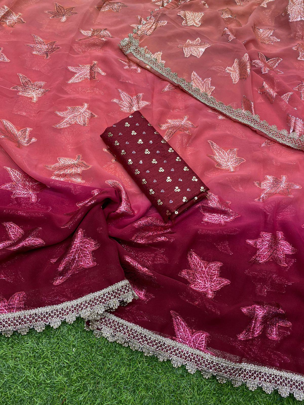 Party Wear Georgette Padding Saree - Anant Exports